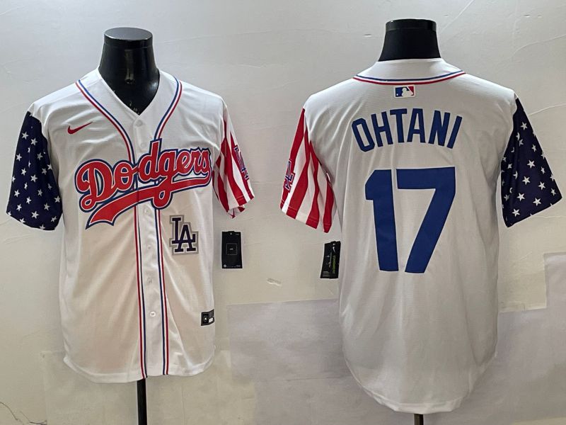 Men Los Angeles Dodgers #17 Ohtani White a generation of national flags Joint name 2025 Nike MLB Jersey style 22->los angeles dodgers->MLB Jersey